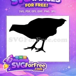A crisp black silhouette of a chicken foraging, a fantastic free SVG design for farm animal lovers. Get this free vector now!
