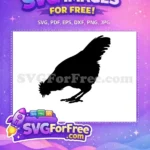 Free Pecking Chicken Free Black Farm Animal Clipart Design Free SVG - Instant Download