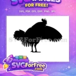 Free Spreading Wings Rooster Free Black Silhouette Farm Free SVG - Instant Download