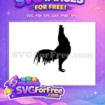 Free Crowing Rooster Silhouette Free Farm Animal Chicken Design Free SVG - Instant Download