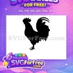 Free Standing Rooster Design Free Black Chicken Silhouette Farm Animal Free SVG - Instant Download