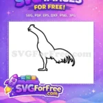 Free Black Outline Chicken Free Farm Animal Profile Farmyard Free SVG - Instant Download