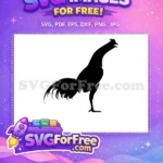 Free Crowing Rooster Silhouette Free Standing Farm Animal Design Free SVG - Instant Download