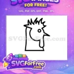 Free Black Rooster Outline Free Chicken Head Silhouette Farm Free SVG - Instant Download