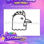 Free Chicken Head Outline Free Rooster Silhouette Design Farm Animal Clipart Free SVG - Instant Download