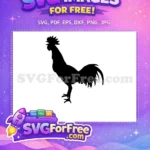 Free Black Rooster Silhouette Free Farm Animal Design Chicken Free SVG 3 - Instant Download