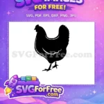 Free Standing Chicken Silhouette Free Black Farm Animal Poultry Farm Design Free SVG - Instant Download