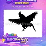 Free Flying Rooster Silhouette Free Farm Animal Design Chicken Silhouette Free SVG - Instant Download