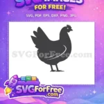 Free Cute Hen Profile Free Farm Fowl Chicken Silhouette Free SVG - Instant Download
