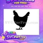 Free Black Chicken Silhouette Free Vector Art Farmhouse Animal Free SVG - Instant Download