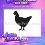Free Black Standing Hen Free Farm Animal Outline Farmhouse Decor Free SVG - Instant Download