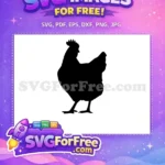 Free Majestic Black Rooster Free Standing Profile Farm Animal Free SVG - Instant Download