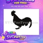 Free Standing Rooster Silhouette Free Farm Animal Graphic Farm Life Free SVG - Instant Download