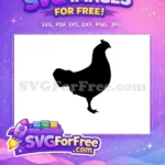 Free Black Chicken Silhouette Free Farm Animal Rustic Farm Free SVG - Instant Download