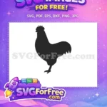 Free Black Rooster Silhouette Free Standing Proudly Farm Life Free SVG - Instant Download