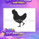 Free Walking Chicken Silhouette Free Farm Animal Graphic Clipart Free SVG - Instant Download