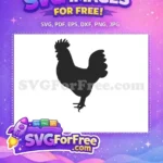 Free Rooster Silhouette Free Farm Animal Design Chicken Free SVG - Instant Download