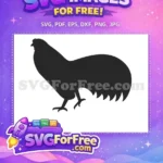 Free Black Farm Animal Free Rooster Hen Farm Life Free SVG - Instant Download
