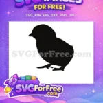 Free Cute Baby Chick Free Standing Pose Farm Animal Free SVG - Instant Download