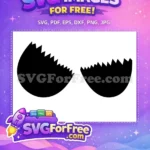 Free Cracked Eggshell Silhouette Free Broken Egg Design Chicken Silhouette Free SVG - Instant Download
