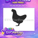 Free Standing Hen Silhouette Free Black Chicken Graphic Farmhouse Free SVG - Instant Download