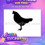 Free Farm Chicken Silhouette Free Black Standing Hen Free SVG - Instant Download