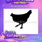 Free Walking Chicken Silhouette Free Black Farm Animal Farm Life Free SVG 2 - Instant Download