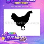 Free Black Chicken Silhouette Free Walking Pose Farmhouse Free SVG - Instant Download