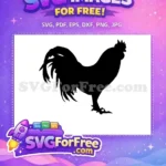 Free Black Rooster Free Proud Silhouette Farm Animal Free SVG - Instant Download