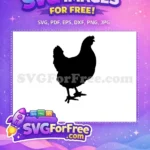 Free Standing Chicken Silhouette Free Black Hen Outline Farm Animal Free SVG - Instant Download