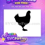 Free Standing Chicken Silhouette Free Black Farm Animal Clipart Free SVG - Instant Download