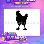 Free Walking Chicken Silhouette Free Farm Animal Vector Design Free SVG - Instant Download
