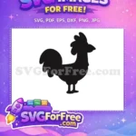 Free Standing Chicken Silhouette Free Black Rooster Design Farm Animal Free SVG - Instant Download