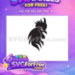 Free black rooster head Free farm animal art countryside Free SVG - Instant Download