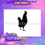 Free Black Rooster Silhouette Free Farm Animal Farm Life Free SVG - Instant Download