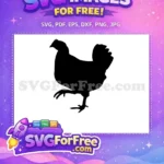 Free strutting hen Free dark farm poultry outline countryside Free SVG - Instant Download