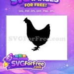 Free Standing Chicken Silhouette Free Black Poultry Design Farm Animal Free SVG - Instant Download
