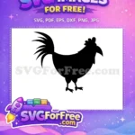 Free Proud Rooster Free Detailed Fanned Tail Chicken Silhouette Free SVG - Instant Download