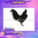 Free black rooster silhouette Free proud farm bird Free SVG - Instant Download