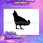 Free Pecking Chicken Silhouette Free Farm Animal Farm Life Free SVG - Instant Download