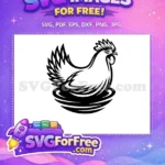Free Nesting Hen Silhouette Free Classic Farm Animal Farmhouse Decor Free SVG - Instant Download
