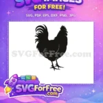 Free proud standing rooster Free detailed feathers farmyard Free SVG - Instant Download