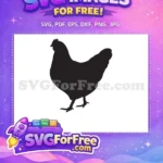 Free Standing Chicken Silhouette Free Farm Animal Design Chicken Silhouette Free SVG - Instant Download
