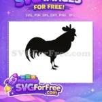 Free Black Rooster Silhouette Free Farm Animal Design Free SVG 2 - Instant Download