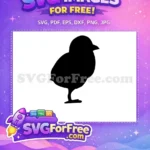 Free Black Chicken Silhouette Free Cute Farm Animal Free SVG - Instant Download
