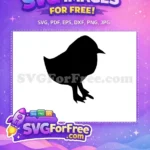 Free Black Standing Chick Free Simple Farm Animal Chicken Silhouette Free SVG - Instant Download