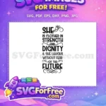 Free Empowering Strength Dignity Free Fearless Future Christian Quotes Free SVG - Instant Download