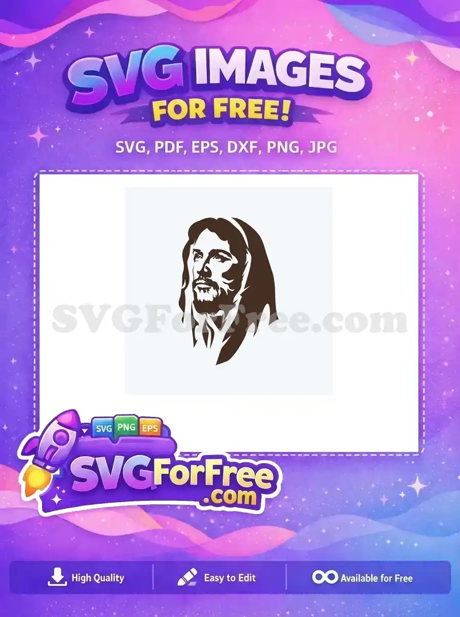 A compelling free vector design featuring the iconic profile of Jesus Christ, rendered in a modern, high-contrast style.