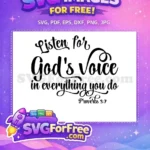 Free God's Voice Scripture Free Proverbs 37 Design Christian Faith Free SVG - Instant Download