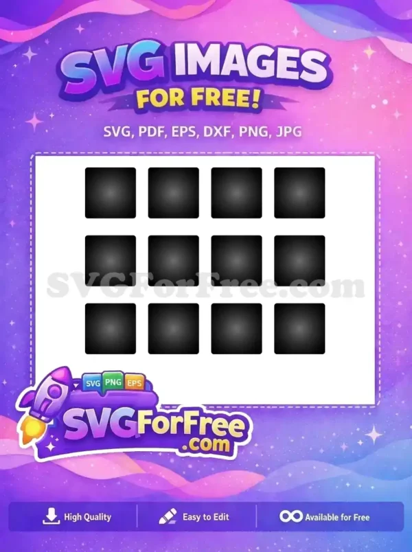 A free design showing a 3x4 grid of sleek, rounded dark squares with subtle radial gradients. Great for UI and other free projects.